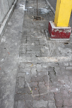 マニラ市イントラムロスの松谷さん射殺現場=2011年1月写す