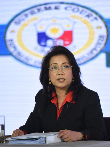 セレノ最高裁長官=2016年8月25日撮影(AFP=時事)