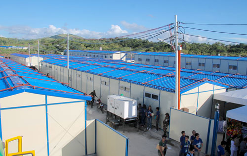 昨年11月に建設された更正施設=ルソン地方ヌエバエシハ州のマグサイサイ陸軍基地で冨田すみれ子撮影