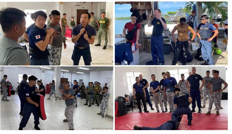 海保と米沿岸警備隊による訓練の模様=在比日本国大使館提供