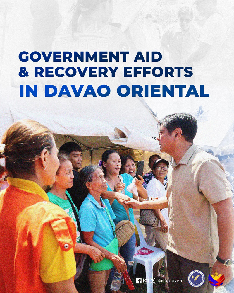 東ダバオ州を視察するマルコス大統領=大統領広報室フェイスブックより