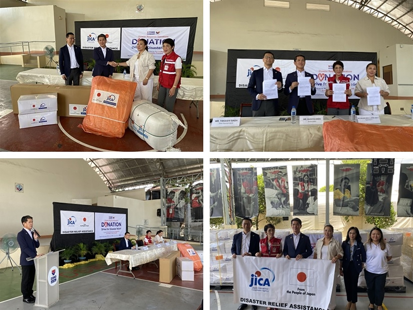 救援物資の引き渡し式典の様子=在フィリピン日本国大使館提供写真