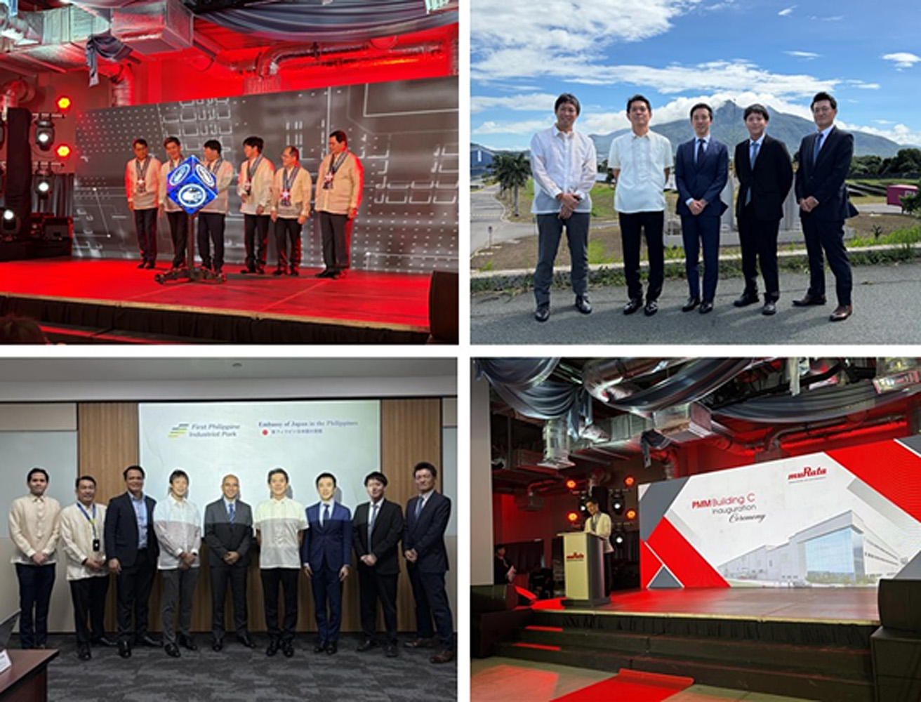 村田製作所の新生産棟竣工式に参加した遠藤大使ら(日本大使館提供写真)